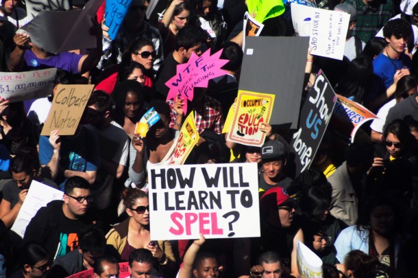 Students+and+faculty+prepare+to+march+on+the+capitol+for+financial+relief