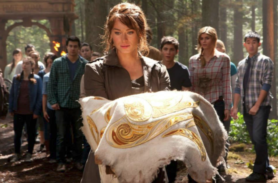 Clarisse, daughter of Ares, returns to camp with the Golden Fleece along with Percy and Annabeth. The camp surrounds them, awestruck at the proof of their dangerous quest being completed.