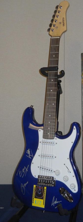 The U2 guitar that was auctioned off at the Taste and Toast event on Oct. 5.