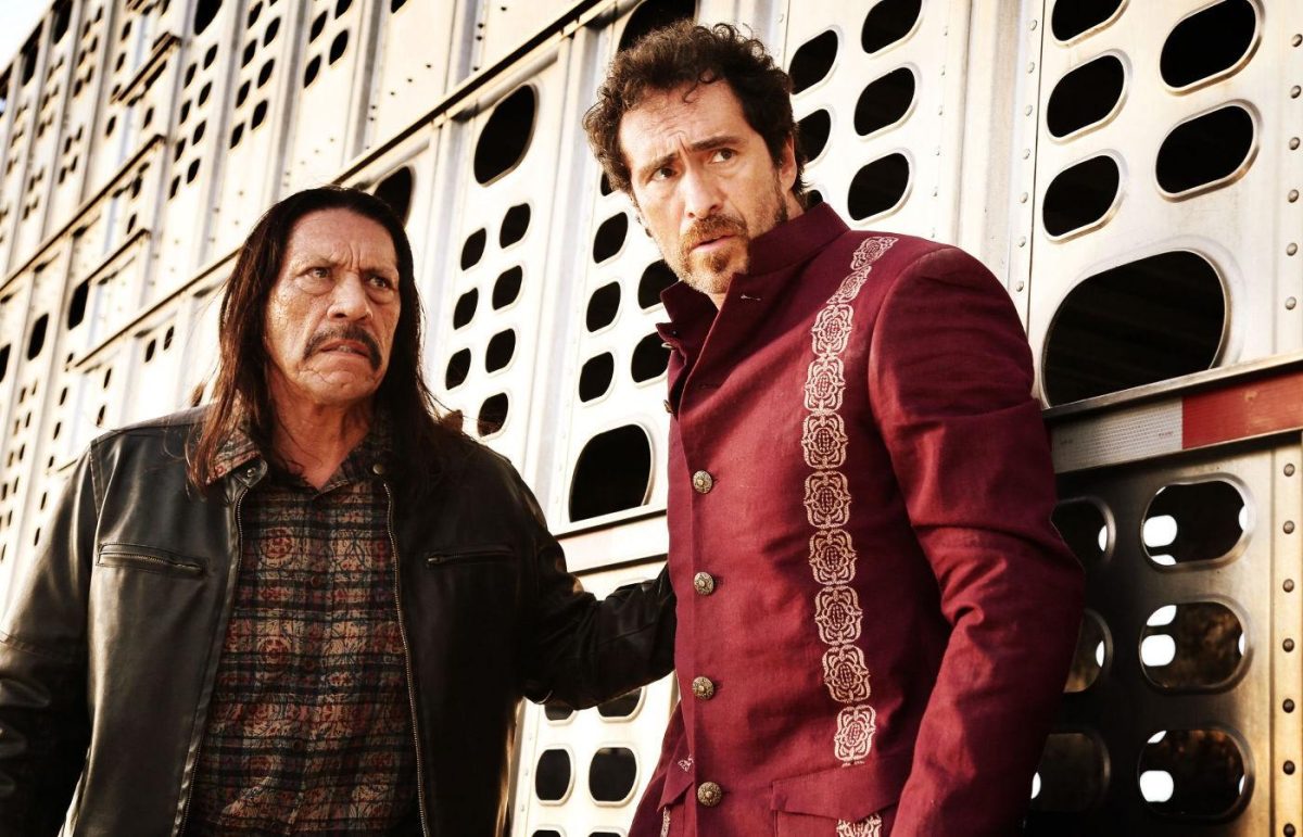 Danny Trejo (Machete), left, and Demian Bichir (Mendez) attempt to get back into the United States in "Machete Kills."