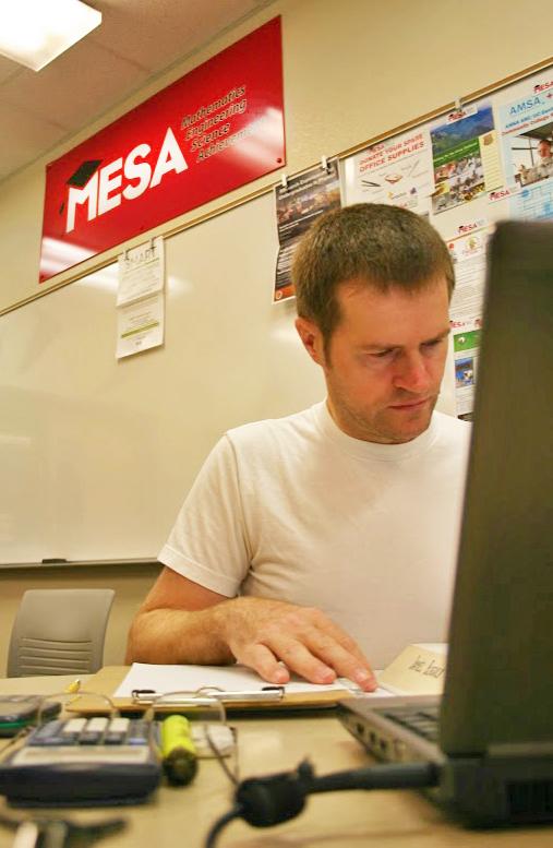 William Sutherland, a 26-year-old engineering major studies in the MESA lab room located in the science building on Nov. 6. 