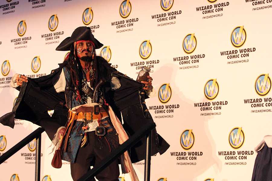 An attendee came clad as Captain Jack Sparrow, the pirate character made famous by Johnny Depp in Pirates of the Caribbean, during the costume contest on March 8. 