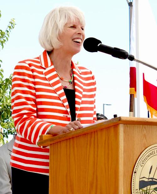 In her tenure as president, Deborah Travis has overseen many of the new construction projects on campus and has spoken at the dedications including for the Elk Grove Center.