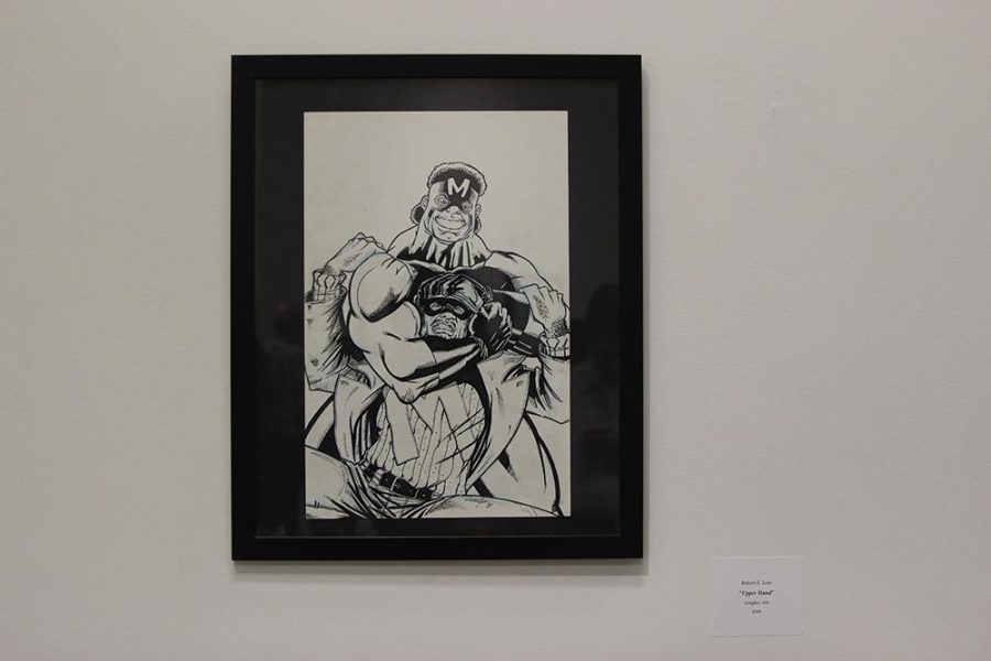 Many of Loves pieces are on display in the gallery until April 24, including the pictured piece titled Upper Hand from 2008. 