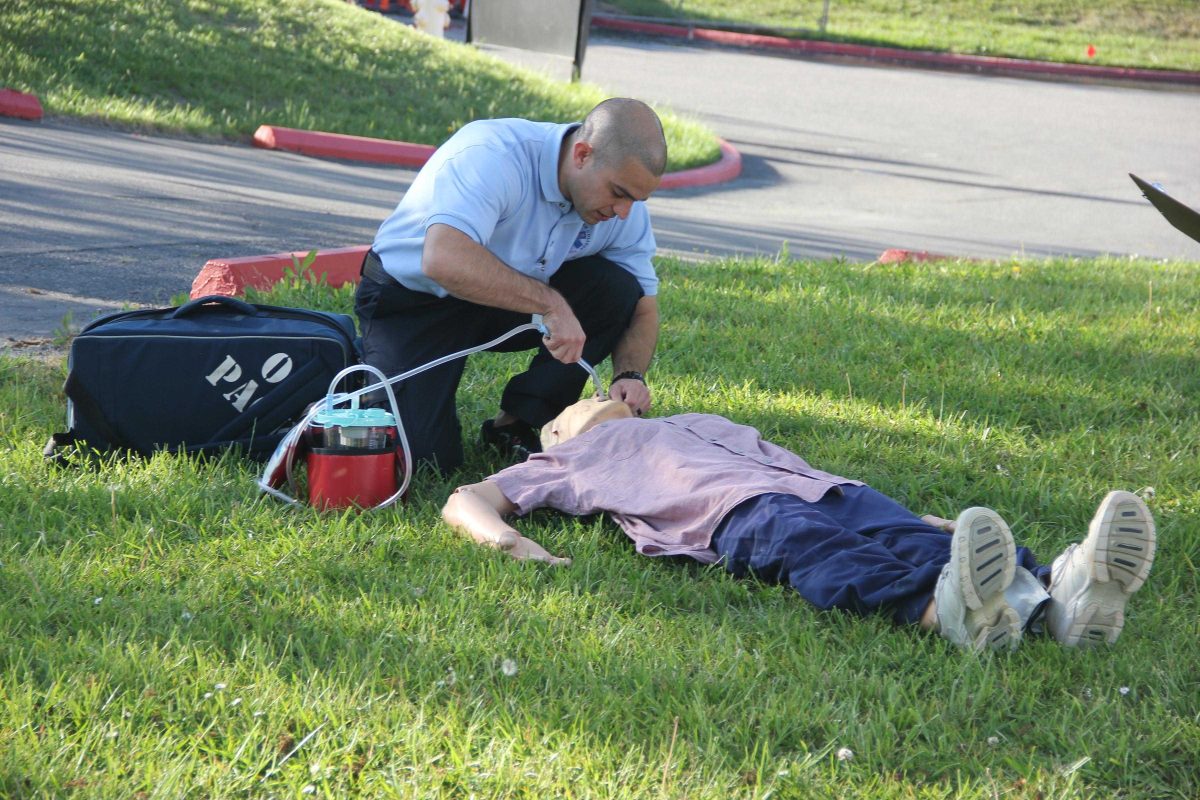 EMT student practices skills  that they will need in the field. The EMT program gives students a chance to practice real situations so they are confident in their career field.