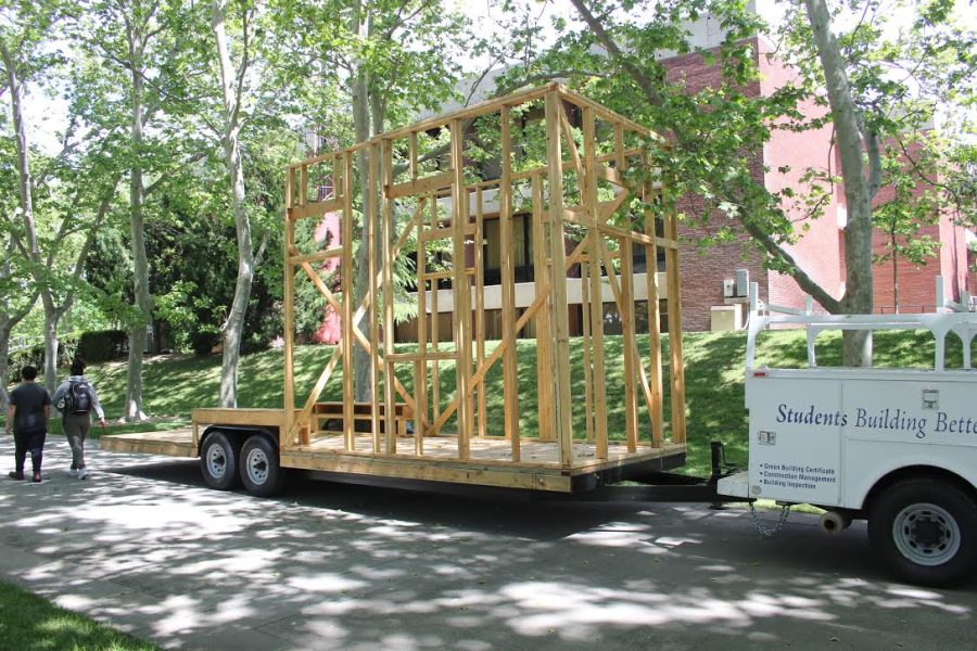 CRC will be hosting the tiny house competition in October. Construction and architecture students have already began putting up the framework.