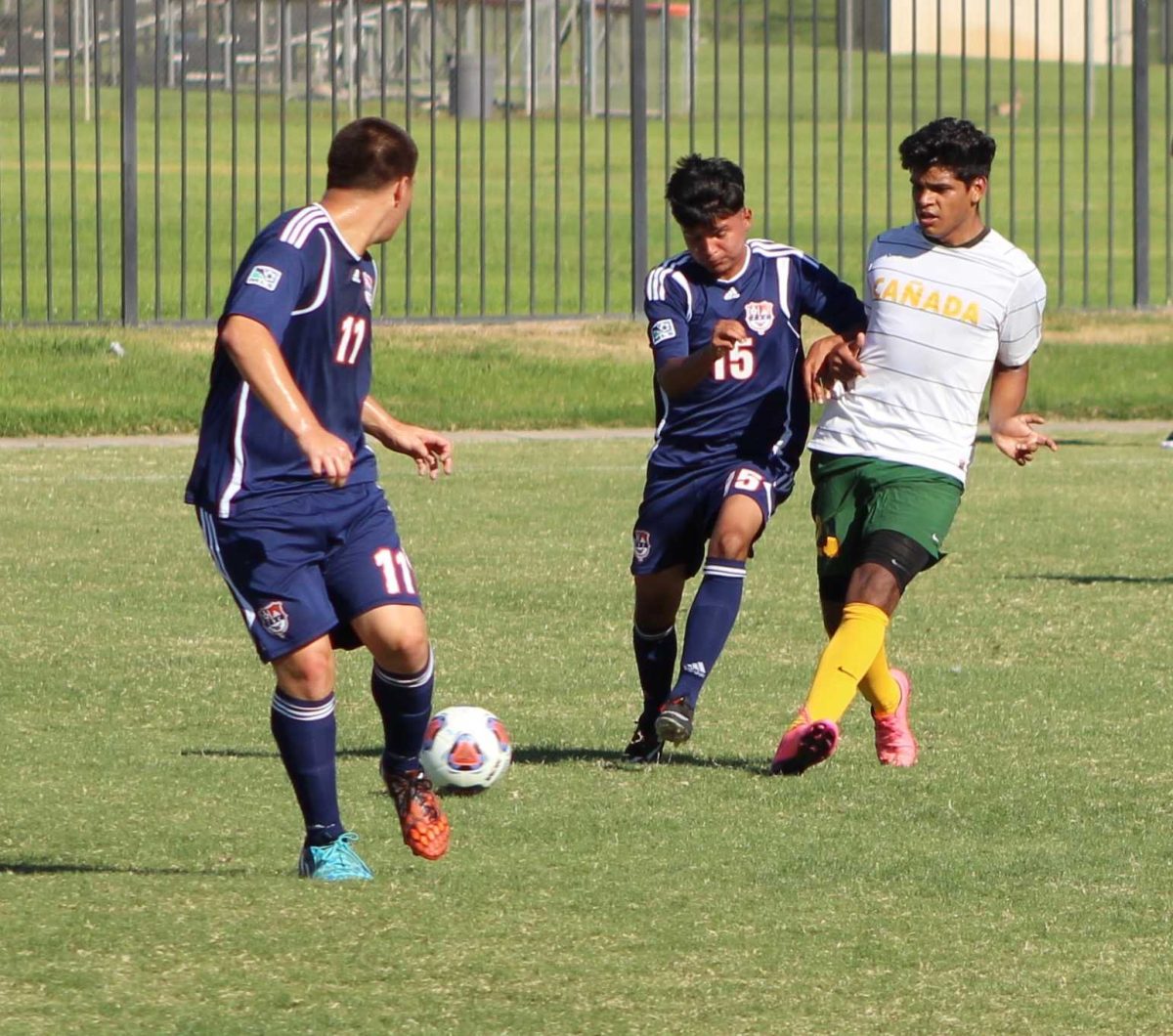 Hawks freshman forward Efrain Serrano Jr. positions himself for the ball.