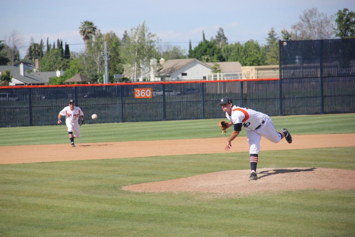 Sophomore+pitcher+Steven+Talbert+allowed+only+two+hits+and+pitched+seven+shutout+innings+on+April+27+against+ARC.