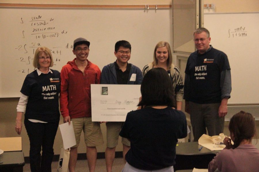 Duy Phuc Nguyen won the math competition and was awarded $300 and an iPad.