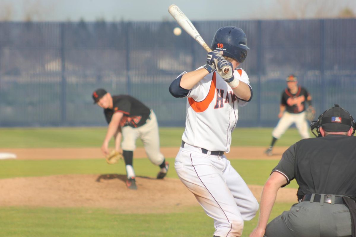 Sophomore outfielder Jared Alameida at bat against Lassen Community College on Feb.9