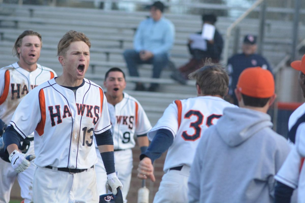 Cosumnes River College Hawks after a 6-5 comeback win over Folsom Lake College on March 14