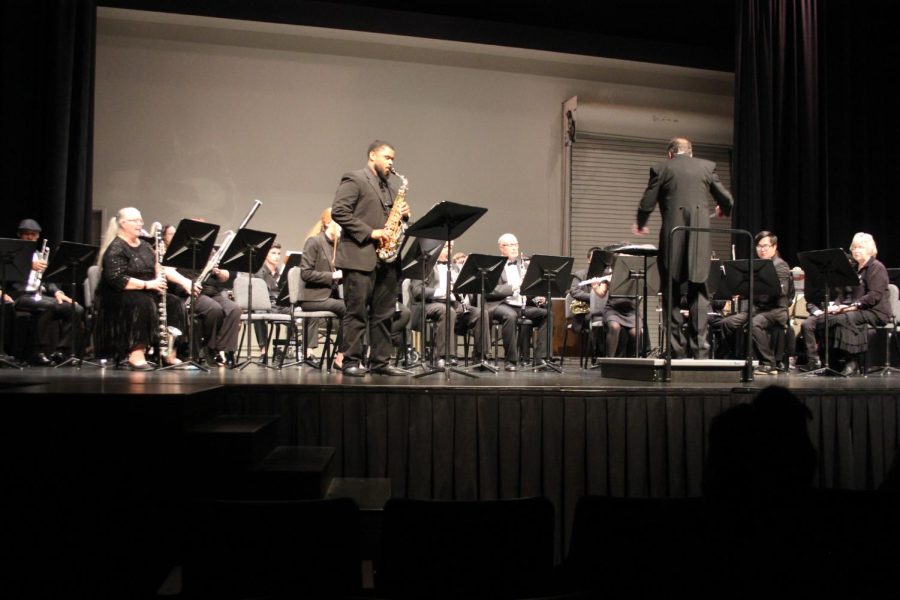 Myles Taylor plays Fantasia for Alto Saxophone during the Performing Arts showcase portion of A Night with the Stars fundraiser event.