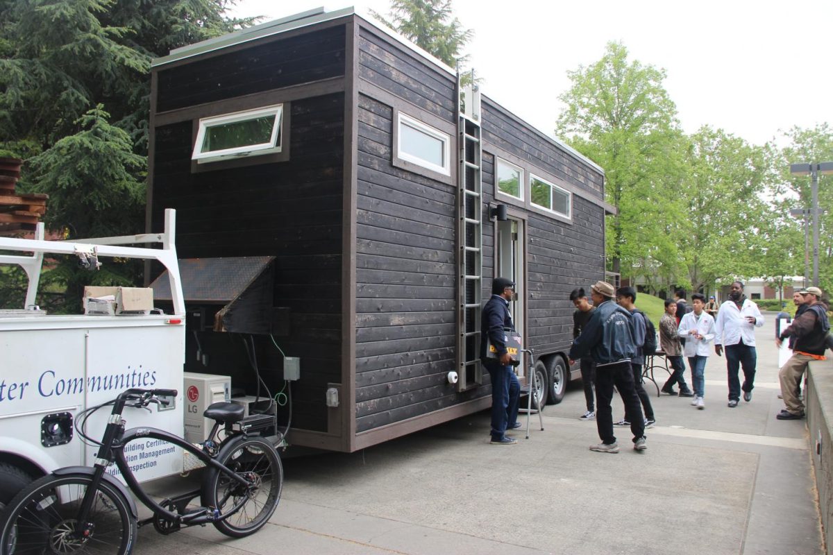 The Construction department shows off the tiny house they built in 2016.