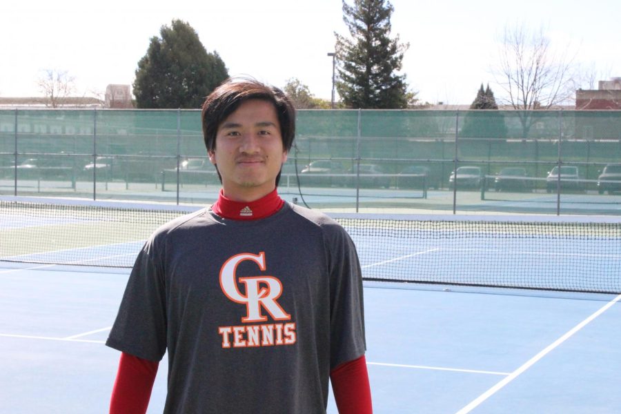 Freshman+Kien+Dang+has+started+been+a+force+early+in+the+season+for+the+Hawks+with+a+4-1+record+in+singles+matches.+Dang+immigrated+from+Viet+Nam+in+2016+and+his+main+focus+at+CRC+is+to+transfer+to+the+nursing+program+at+Sac+State.