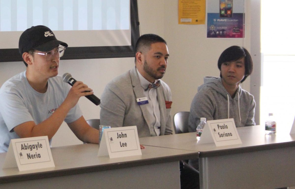 API student panelists spoke about the "model minority" myth and how it affects them in their everyday lives.