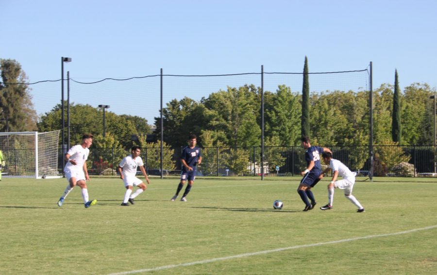 The+women%E2%80%99s+soccer+team+lost+4-1+against+Las+Positas+College.+The+game+was+the+first+out+of+seven+before+the+team+enters+the+Big+8+conference.