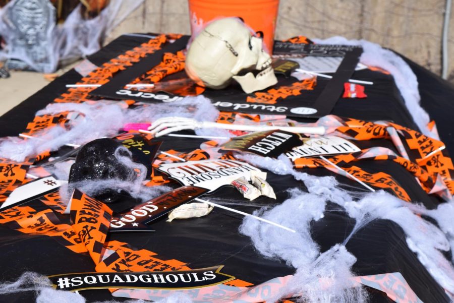Free candy was offered inside some Halloween baskets. Hawk-O-Ween, which was held in the quad on Oct. 31, featured Halloween-inspired tables that were set up in the quad.