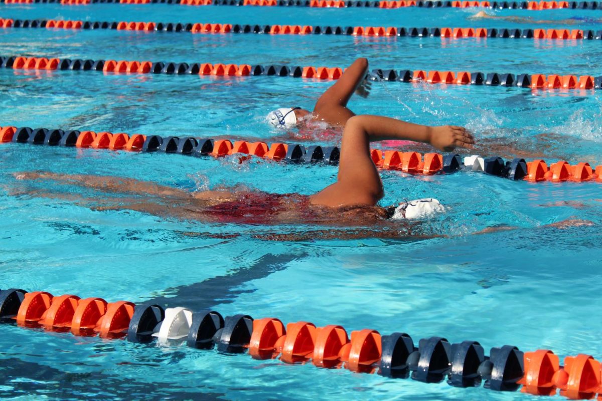 The womens swim team swam for an hour on Thursday during their swim-a-thon fundraiser. The fundraiser aimed to raise money for the team, which would cover expenses such as travel costs or equipment needed for the swimmers to train.