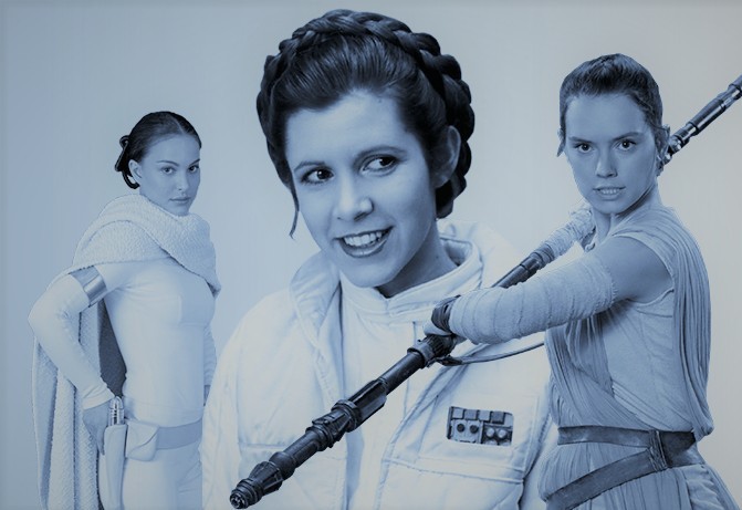 From left to right: Natalie Portman, Carrie Fisher and Daisy Ridley all played leading roles in the Star Wars series. However, not all fans of the franchise are happy that women are in the series at all.