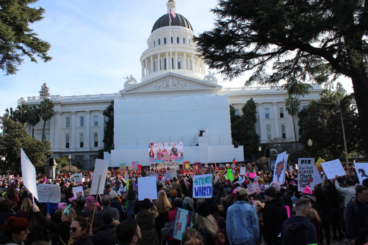 The+march+on+Jan.+18+began+from+Southside+Park+and+stopped+at+the+State+Capitol+where+there+were+performances%2C+speakers+and+music+shown.+People+continued+to+raise+their+signs+up+high.+