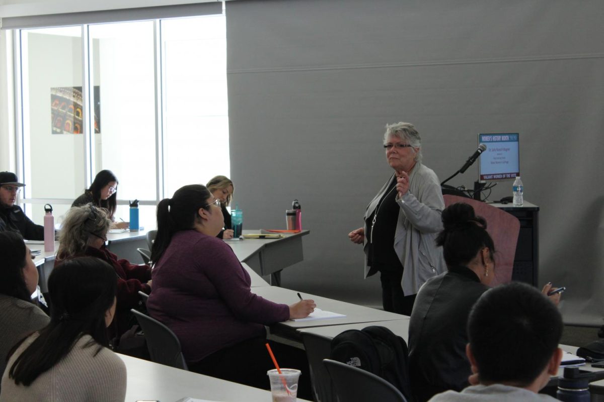 Dr. Sally Roesch Wagner kicks off Women’s History Month by discussing “Fascinating Facts About Women’s Suffrage” to students and faculty. The event consisted of Dr. Wagner’s discussion and book signing as well as an open Q&A for students to participate in on Wednesday in Winn 150.