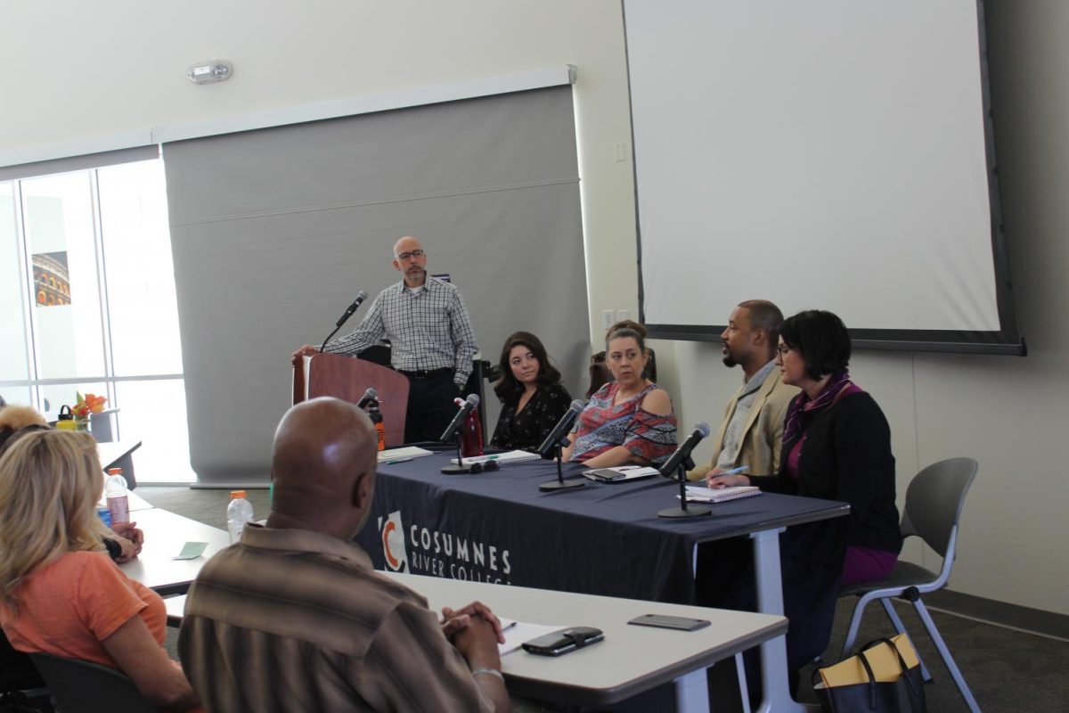 Professor Alex Peshkoff kicked off the event by introducing the panel of speakers. The speakers discussed the issues that formerly incarcerated students face. The event took place on Wednesday in Winn 150. 
