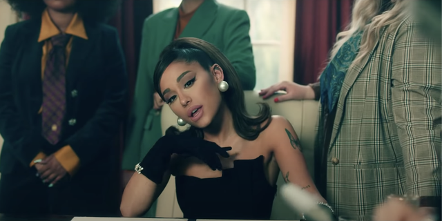 Ariana Grande becomes president in her new music video "Positions." Her sixth album is out now.