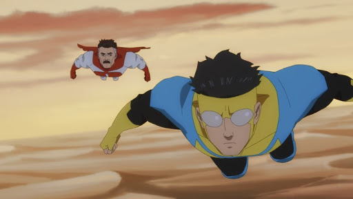 A clip from the animated T.V. series Invincible. Invincible premiered on March 26 and is now streaming on Amazon Prime.