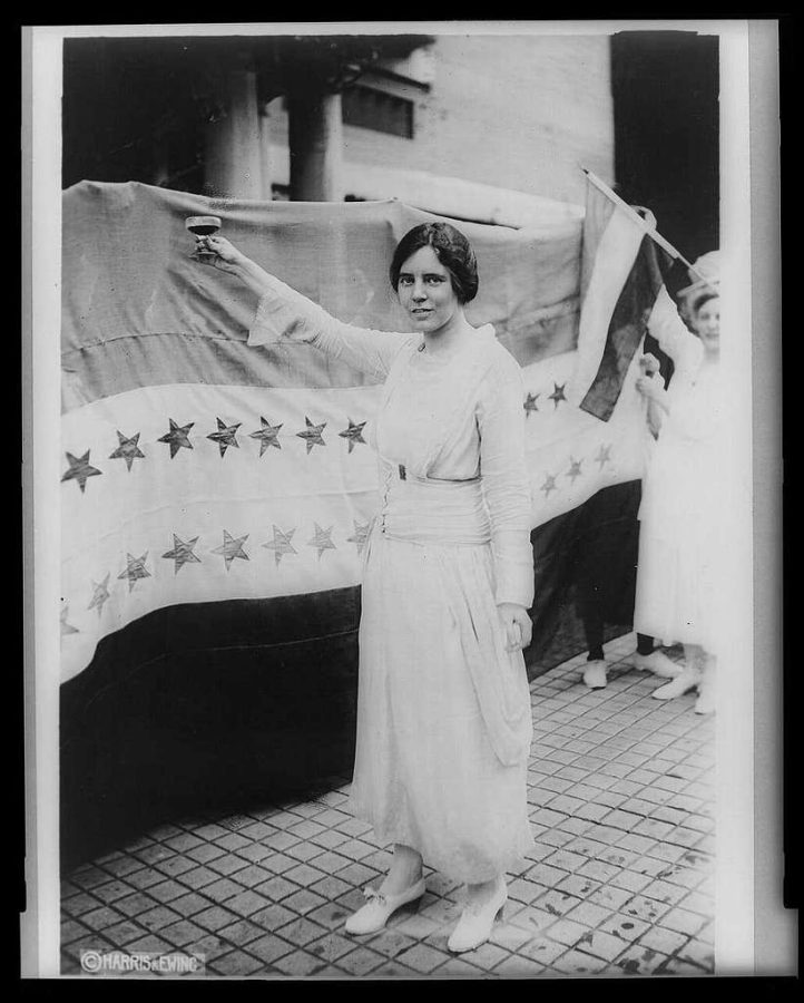 Photo of women's activist Alice Paul. Paul was a prominent figure in the fight for women's suffrage.