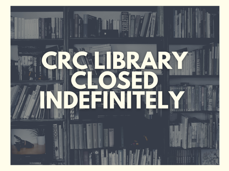CRC library closed due to water damage repairs