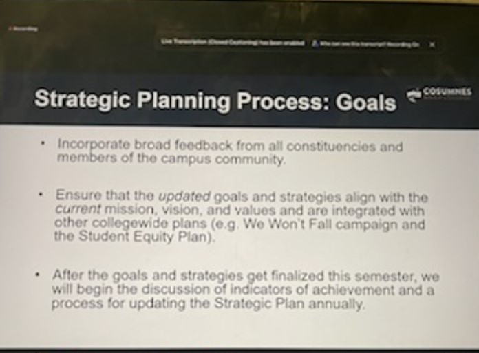 The Institutional Effectiveness Committee held a meeting to update Area 3: Teaching and Learning of CRC's Strategic Plan on Wednesday. Attendees were able to vote on what parts of the plan they would like to see changed.