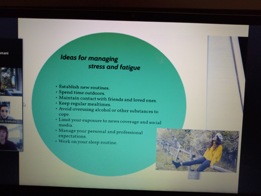 An+online+panel+discussion+was+held+on+Monday+featuring+Business+Professor+Sherrie+Carinci+and+Sacramento+States+University+graduate+students.+The+discussion+was+about+self-care+during+stressful+times+and+changing+ways+to+manage+life+and+the+new+normal+after+COVID.
