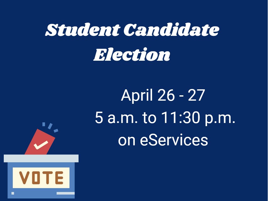 The Student Trustee Candidate Forum took place over Zoom on Wednesday. The Student Candidate Election will be held from April 26-27 through eServices.