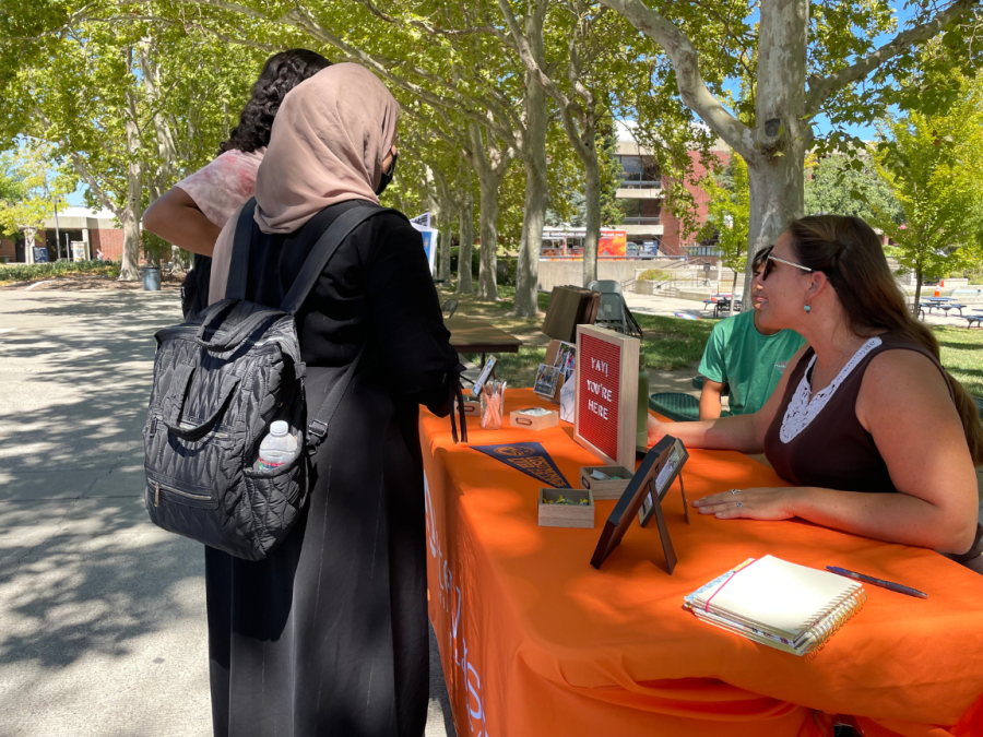 Hawk Week takes place on campus from Aug. 30- Sept.1. Students stop by the booths to see what each program or department was about.