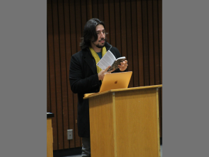A book reading was held by Cosumnes River College English Professor José Alfaro in the library forum on Thursday. Alfaro speaks about his book called “Something More Splendid Than Two, which is a personal memoir about events and struggles he has gone through.