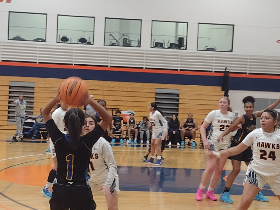 The Cosumnes River College women's basketball team plays against the Merritt College Thunderbirds at home on Monday. The Hawks lose against the Thunderbirds and the score was 62-53.