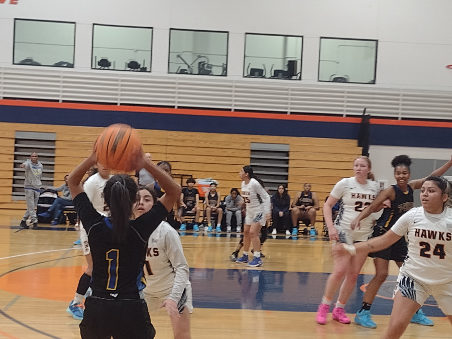 The Cosumnes River College womens basketball team plays against the Merritt College Thunderbirds at home on Monday. The Hawks lose against the Thunderbirds and the score was 62-53.