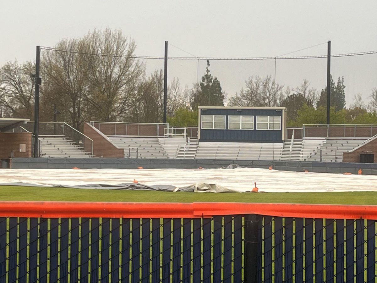 The+Hawks+softball+team+set+up+the+tarp+to+protect+their+field+from+the+rain+on+March+29.+Due+to+the+rain%2C+this+has+become+a+regular+occurrence+for+all+outdoor+sports+teams+at+CRC+in+order+to+keep+it+dry+for+game+day.