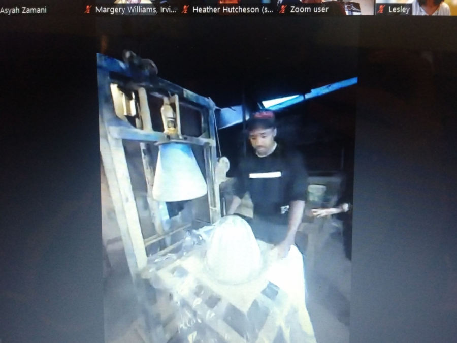 An online event was held through Zoom on Thursday to discuss Tanzania's Wine to Water, a global non-profit that provides clean drinking water for families. Field Distributor Assistant and volunteer in Tanzania Charles Namngai shows how the water filter is made on a mold to the attendees.