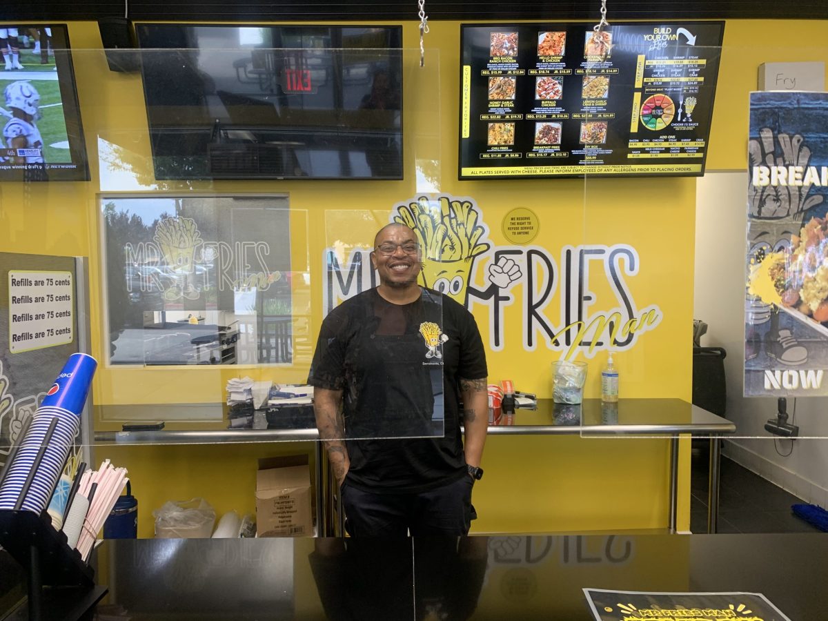 Antonio Shannon is the owner of Mr. Fries Man in the Strawberry Creek Shopping Center. The restaurant offers a variety of loaded fries in addition to a 10% student discount.