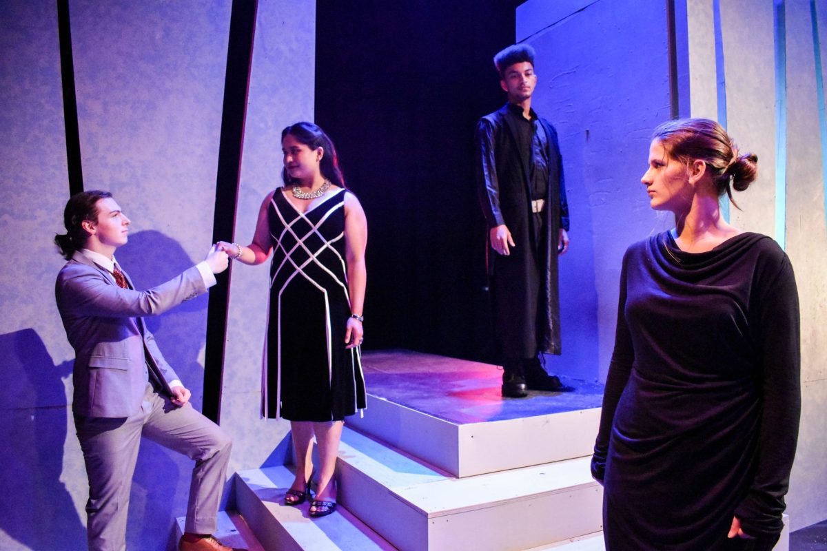 The Cosumnes River College Theatre Department's production of "Electra" opened on Friday in the Black Box Theatre and plays through Oct. 22. This is from a scene with cast members, from left to right Joshua Webb, Jianna Eugenio, Eric Charlton and Macie Utile.