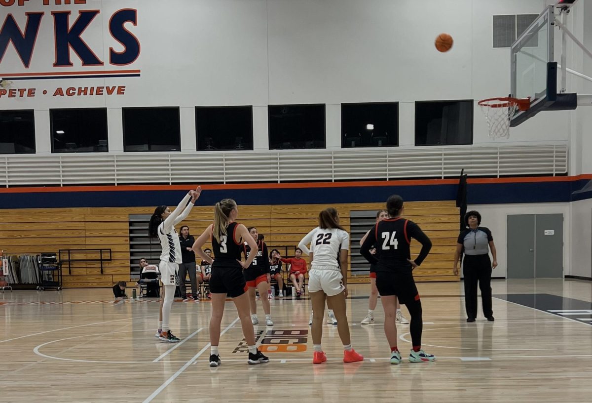 Forward Saray White shoots a free throw during Friday's game against Skyline College. The Hawks improve to an 8-1 record.