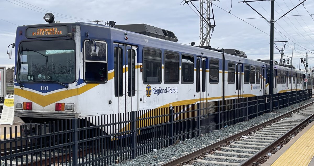 A Sacramento Regional Transit light rail runs from Cosumnes River College to Watt and I/80 on the SacRT Blue Line. Light rails depart from the CRC station every 15 minutes between 5 a.m. and midnight on weekdays.