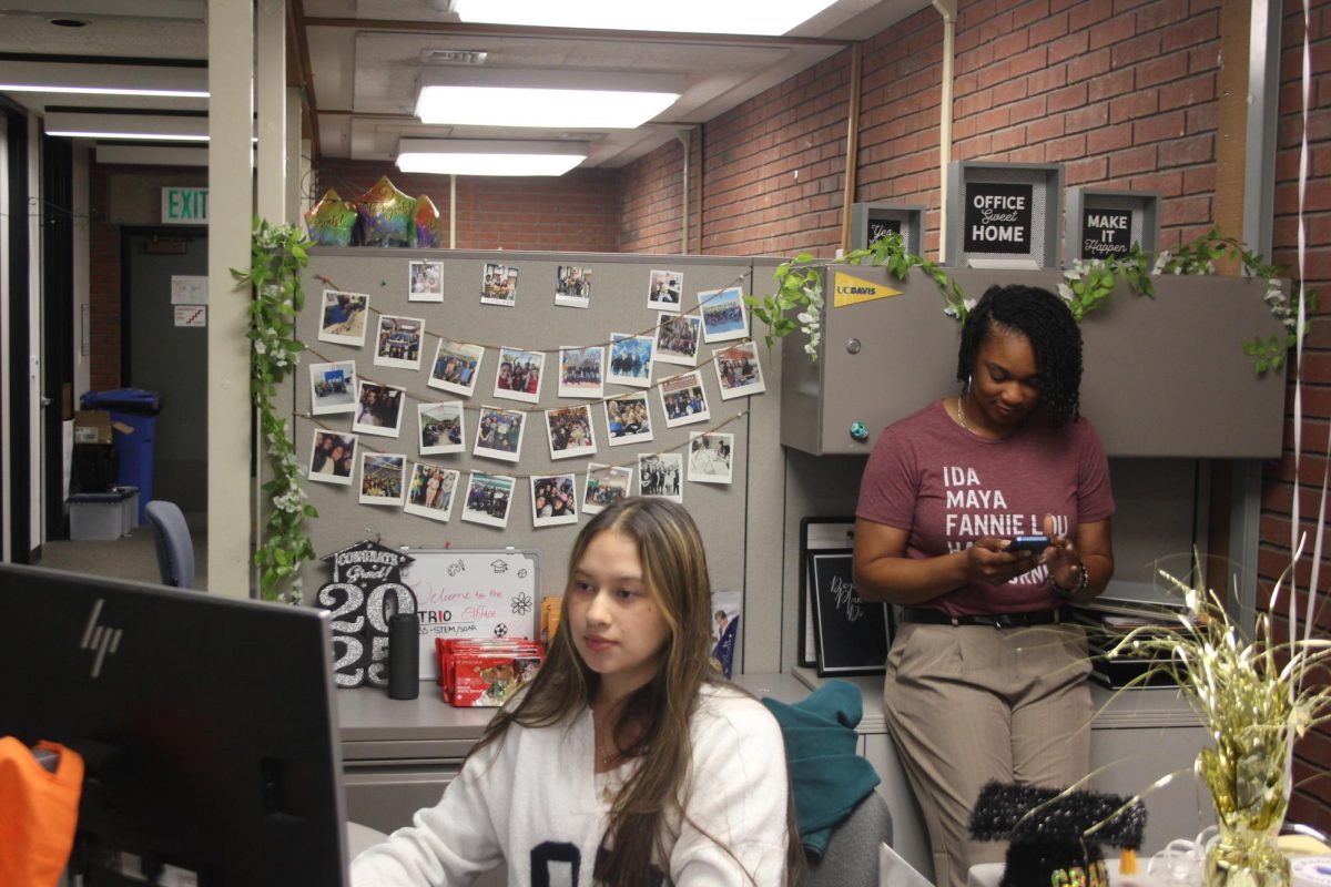 TRIO front desk employees at the entrance of TRIO located in L-227. The Trump administration plans to cut funding to TRIO services starting in 2026.