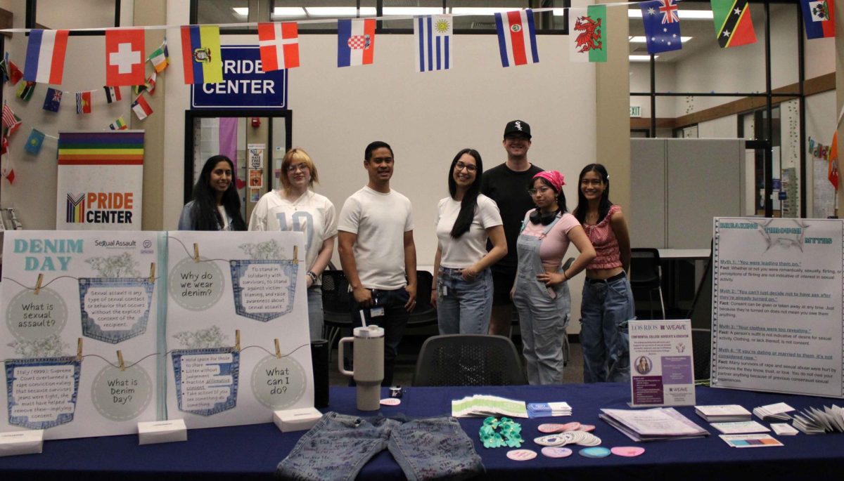 Students and staff gather in L-106 to observe Denim Day and show support for survivors of sexual assault by wearing denim clothing. Denim Day has been recognized nationwide since 1999.