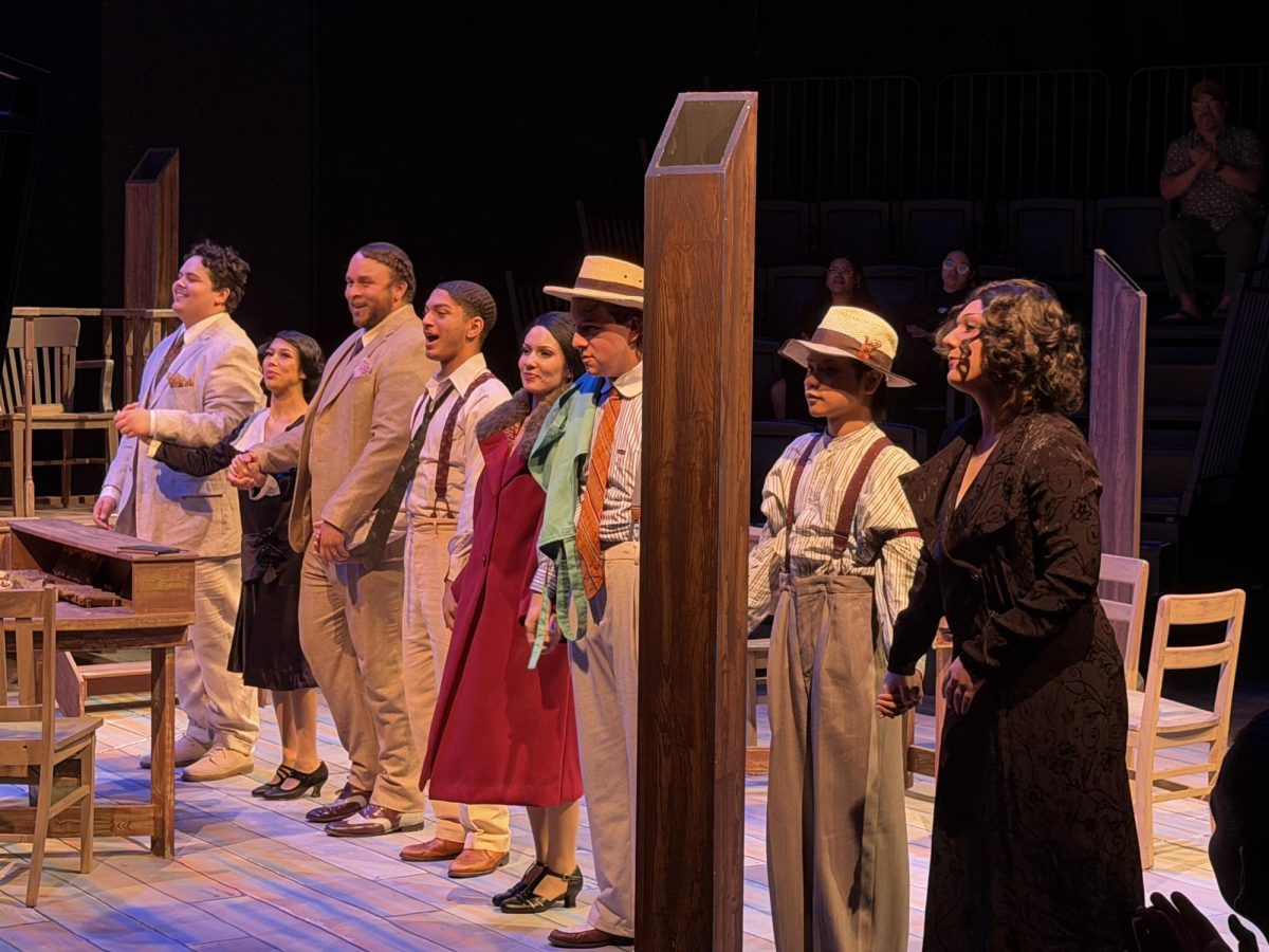 The cast of “Anna in the Tropics” taking a bow after their Tuesday showing in the Black Box Theater. “Anna in the Tropics” is one of Cosumnes River College’s spring performances and will have three more showings later this week.