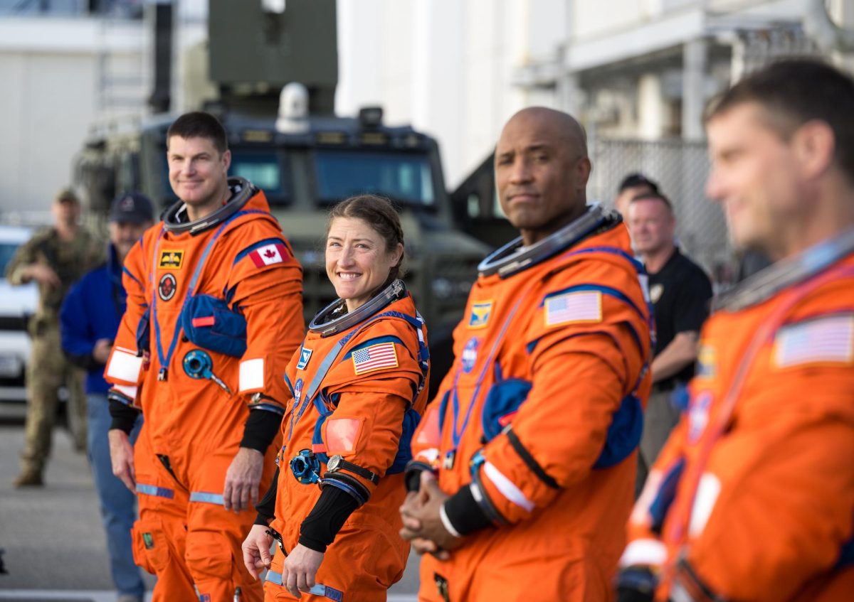 The Artemis II crew, (left to right) Canadian Space Agency mission specialist Jeremy Hansen, mission specialist Christina Koch, pilot Victor Glover and commander Reid Wiseman, during the mission’s countdown demonstration test on Dec. 20 at NASA’s Kennedy Space Center in Florida. The crew successfully launched from the space center on April 1 and splashed down off the coast of San Diego on April 10, giving room for more missions in the future.