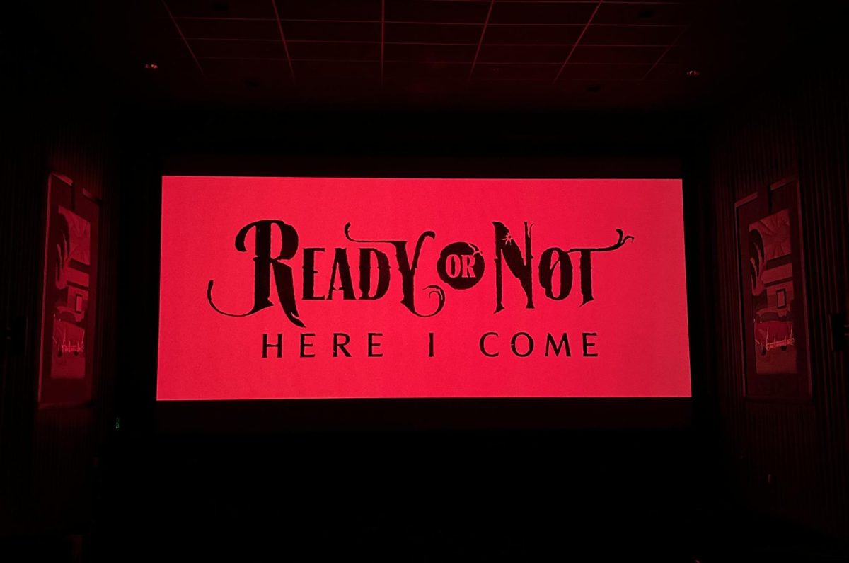 The title card for the horror film “Ready or Not 2: Here I come” at Regal Natomas Marketplace on Thursday. While the film is a sequel, it outdoes the first film in both performance and effects.
