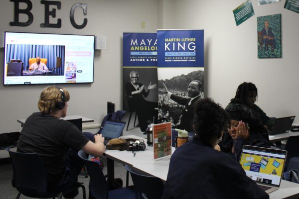 Students studying in the Black Empowerment Center located in room L-112 in the library on campus. Cosumnes River College was designated a Black-Serving Institution in January highlighting its efforts to close equity gaps by providing resources and support for its Black and brown students.